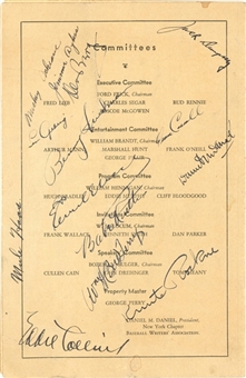 1931 BBWAA Dinner Program With 14 Signatures Including Ruth, Gehrig & Rockne (PSA/DNA)